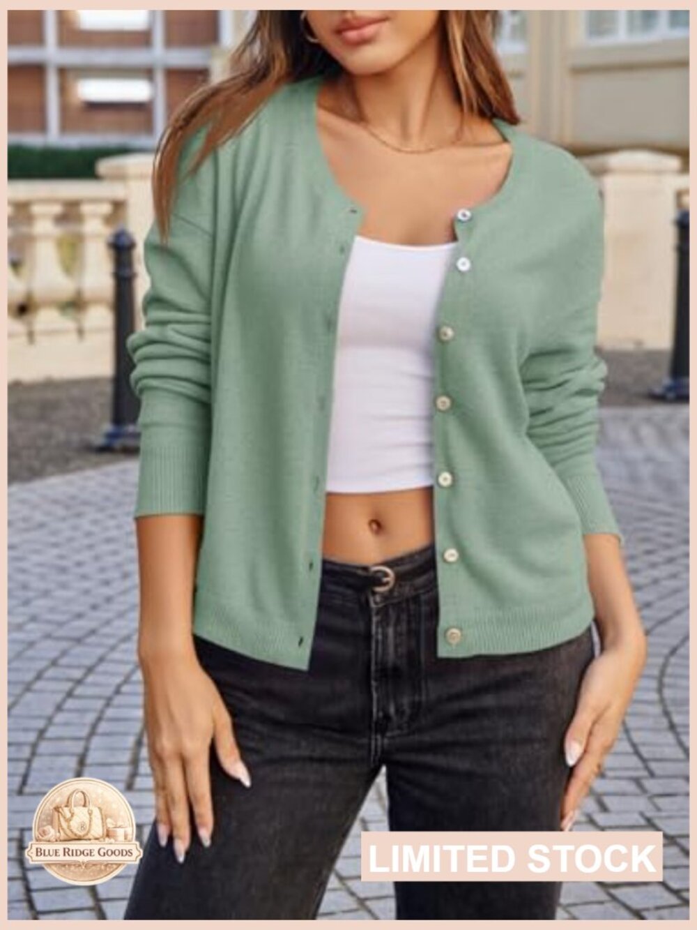 Chunky Knit Cardigan Sweater Open Front Button Down Long Sleeve Loose Fit - Picture 2 of 7